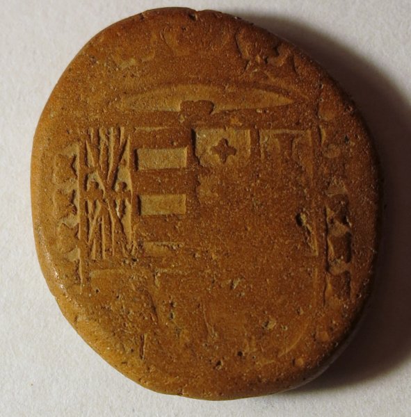 Old-Unidentified-European-Clay-Coin-Or-Seal