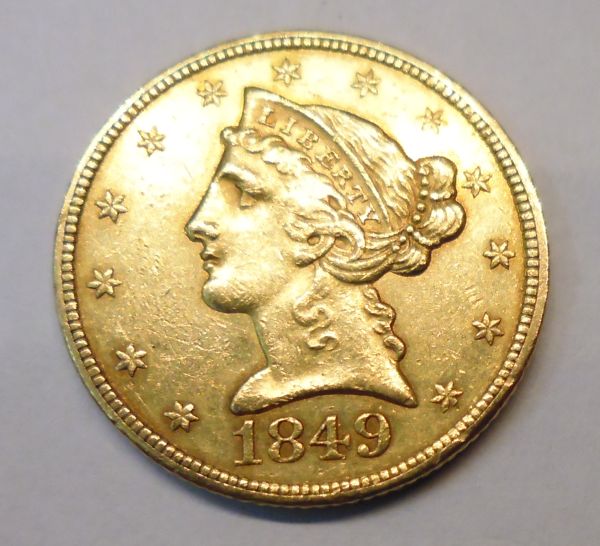 1849-C-Coronet-Head-Gold-$5-Half-Eagle