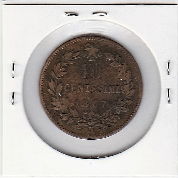 5-Centisimi-1867-With-Die-Crack-And-Possible-Tilted-Hub-Doubling-Or-MD?
