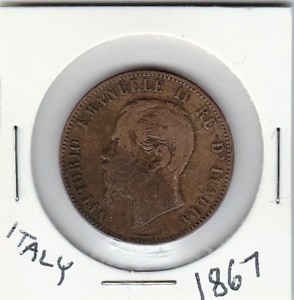 5-Centisimi-1867-With-Die-Crack-And-Possible-Tilted-Hub-Doubling-Or-MD?