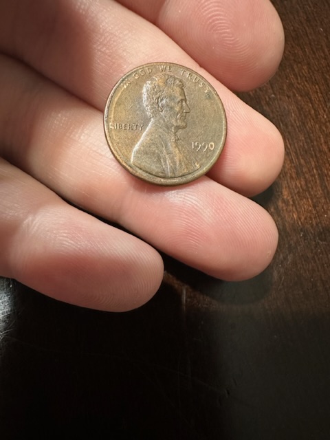 1990-Penny-Discoloration-Of-Numbers-And-Letters