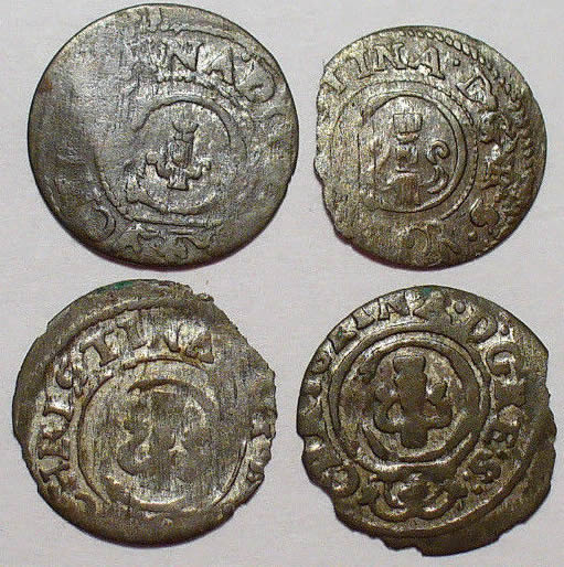 Genuine-Swedish/Livonian-Schilling-Coins-17th-Century?