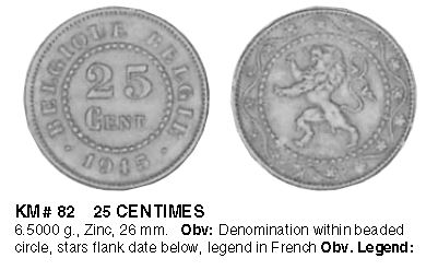 1916-Belgique-25-Cent-Coin