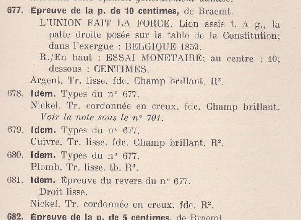 Belgium-1859-10-Centimes-Essai