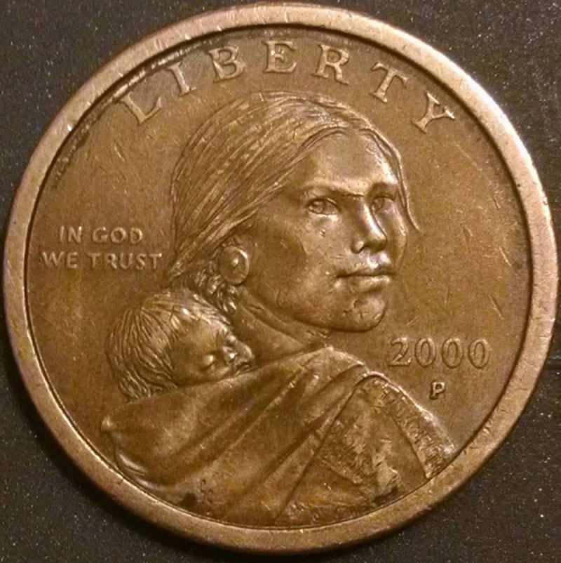 2000-P-Sacajawea-$1-Something-Isn't-Right.-Wrong-Color,-Bad-Clad?-Brass/Cop
