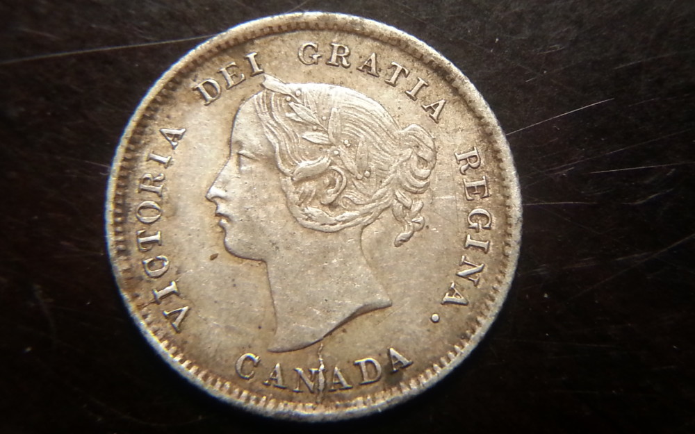 1871-5-Cents-7/7-With-Double-Lettering-And-Die-Cracks