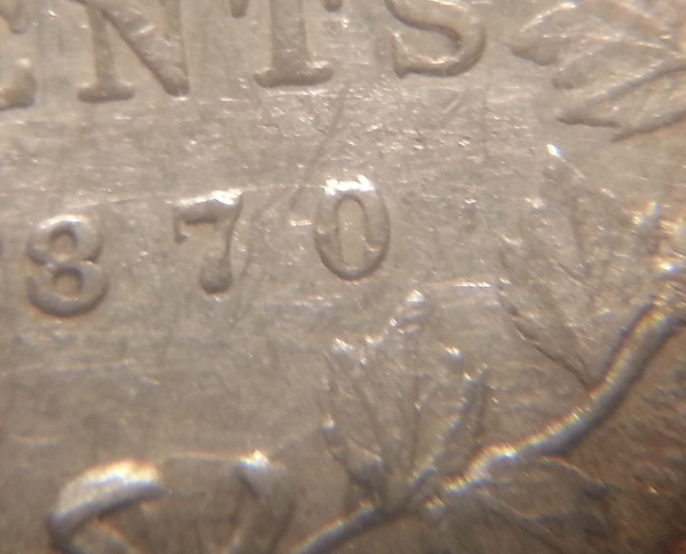 1870-10-Cents-N-0/0-A/V