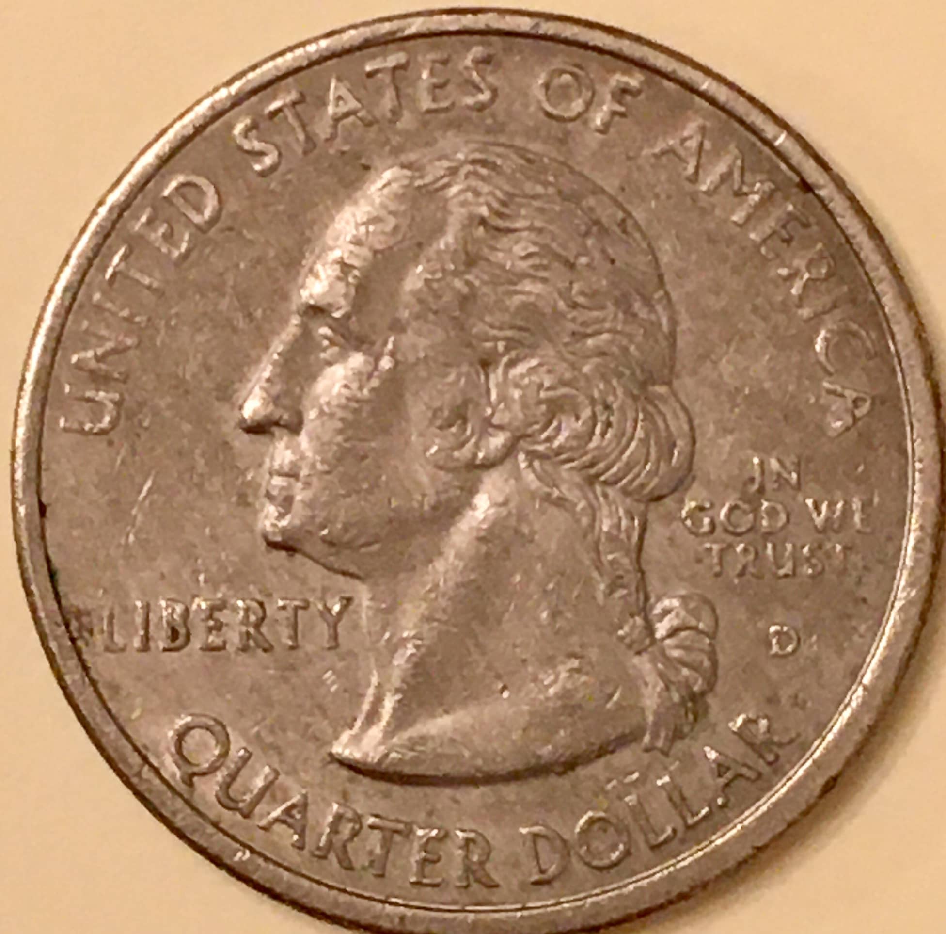 1999-D-Georgia-State-Quarter-With-Striped-Pattern