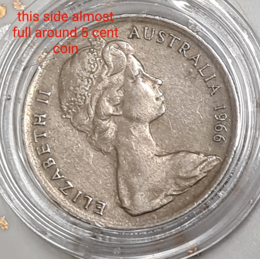1966-Australian--5-Cent-Rim-Out-Of-Alignment