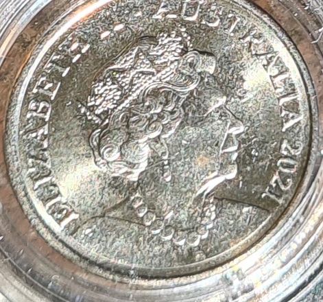 2021-Australian-5-Cent--Surface-Damage-On-Half-Of-Coin