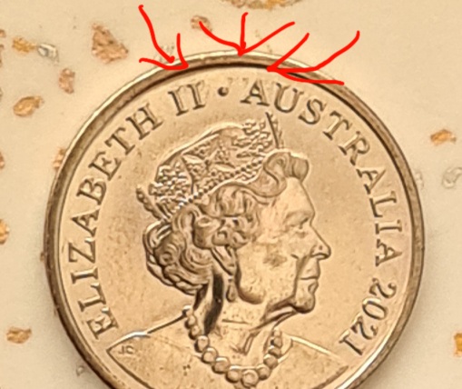 2021-Australian-5-Cent--Surface-Damage-On-Half-Of-Coin