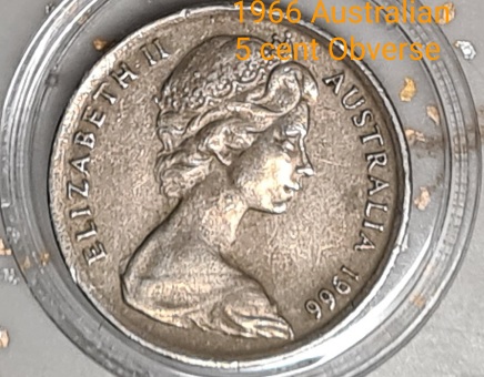 1966-Australian--5-Cent-Rim-Out-Of-Alignment