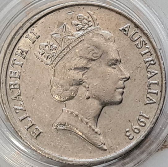1993-Australian-5-Cent-Design-Initials-Die-Clashed