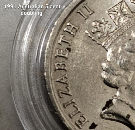 1991-Australian-5-Cent-Doubling-On-Elizabeth-Ll