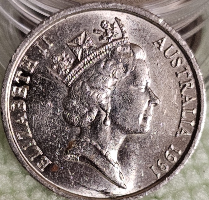 1991-Australian-5-Cent-Doubling-On-Elizabeth-Ll