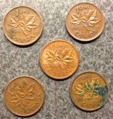 1953-Penny-No-Shoulder-Fold-And-Other-Pennies
