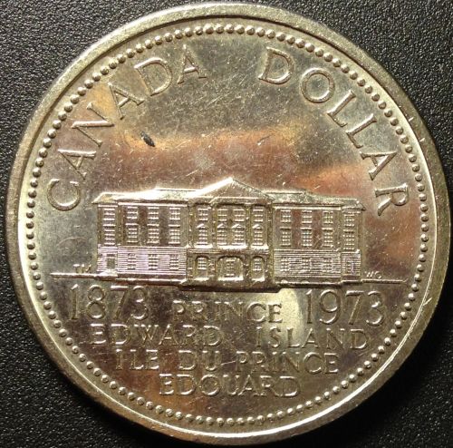 1973-Nickel-Voyageur-Dollar-PEI-Reverse---Mirror-Like-Coin?