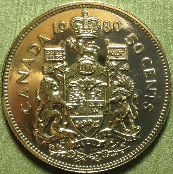 Incredibly-Shiny-1980-50-Cent-Coin,-Polished-Or-Pl?