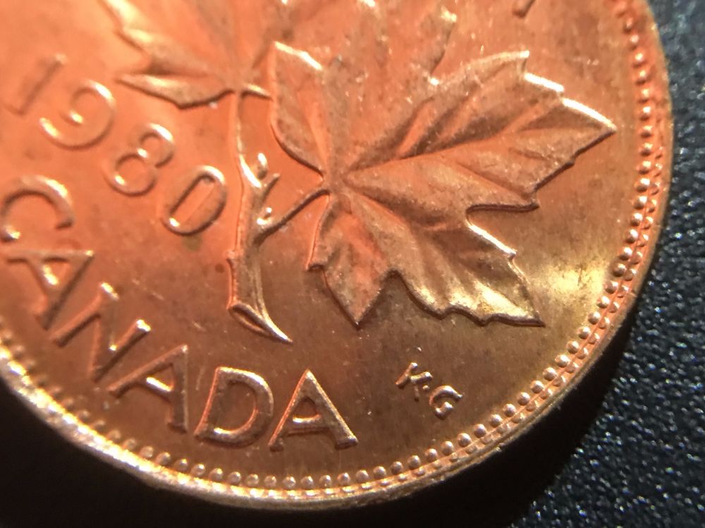 1980-Canadian-Penny---Denticles-Doubled-On-Rim?