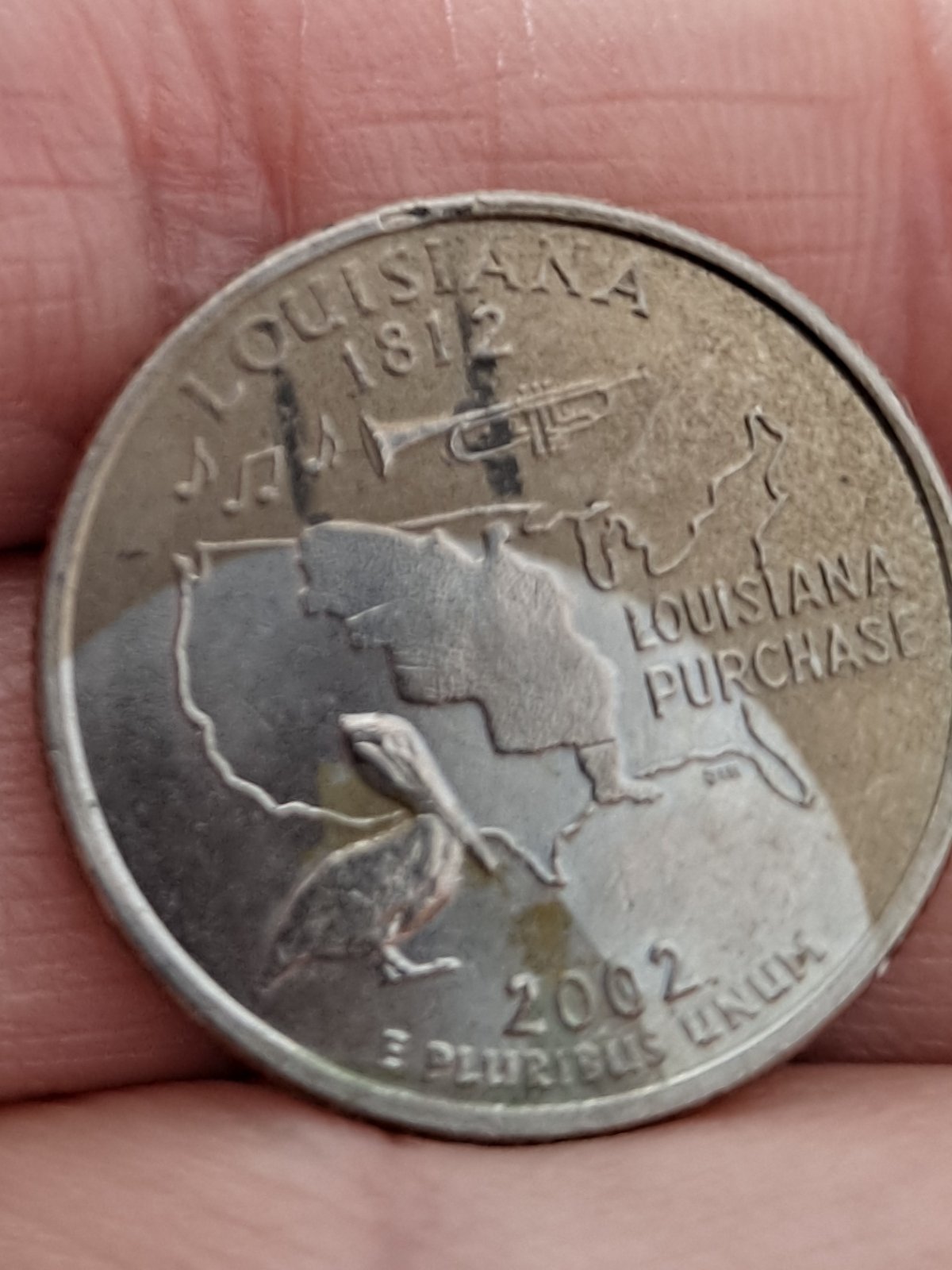 2002-Louisiana-Quarter-Not-Completely-Plated-On-Back