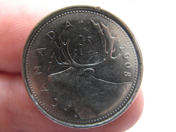 2008-Canadian-Quarter---Bent---Mint-Error-Or-PMD?