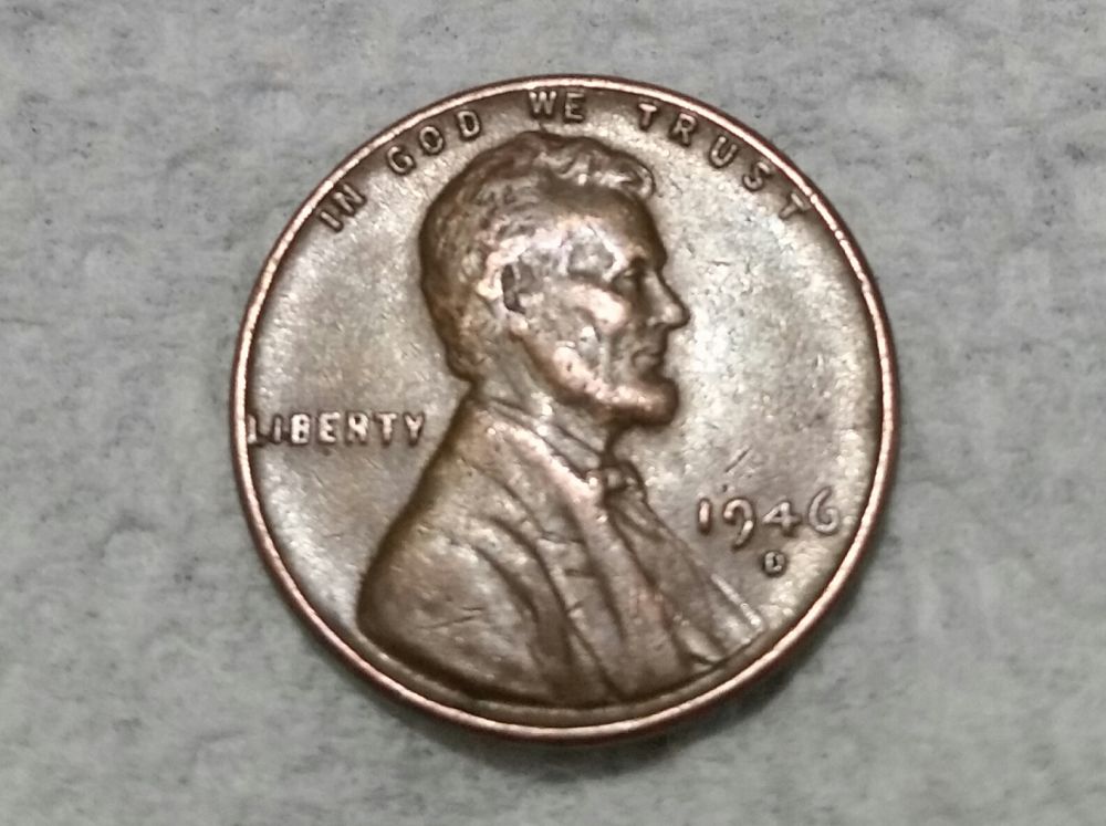 1946-D-Error?--Faint-Lincoln-Cameo-On-Reverse...