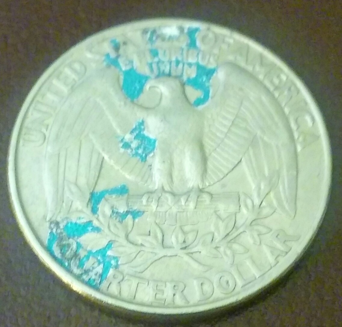 U.-S.-1996-D-Quarter-With-Blue-Crown-On-Eagle.