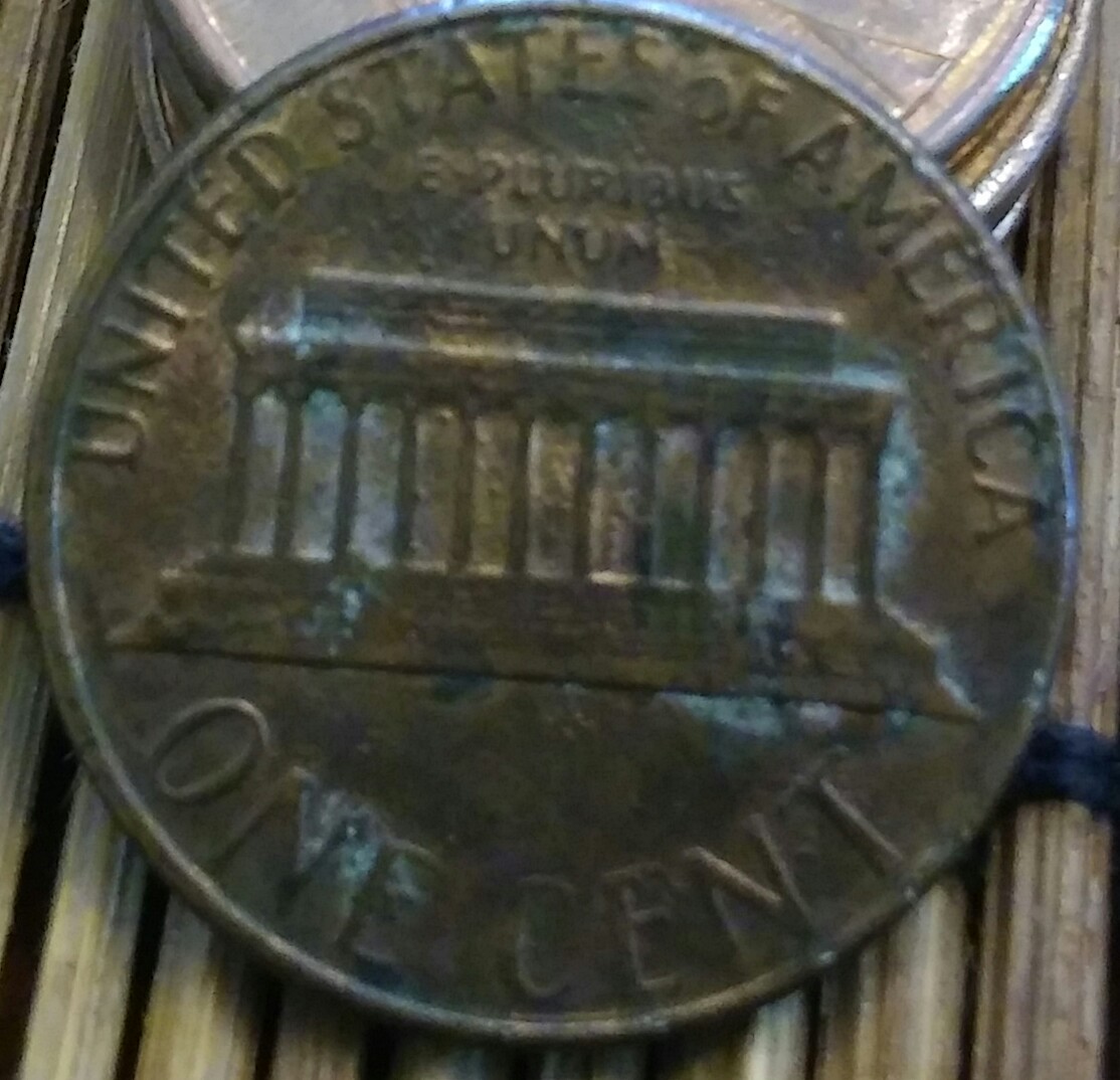 US-Lincoln-Cent-19850-D/Looks-Like-DD-On-Forehead.