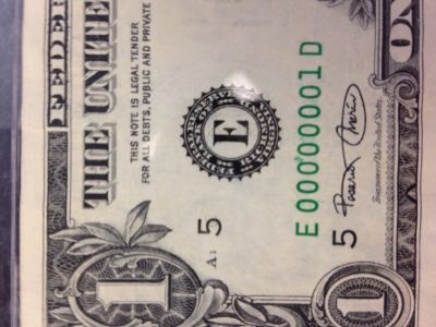 #1-Serial-Number-Dollar-Bill-And-Triple-Stamped-Dollar
