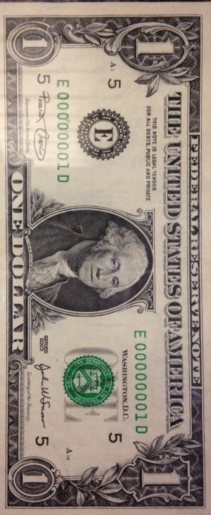 #1-Serial-Number-Dollar-Bill-And-Triple-Stamped-Dollar