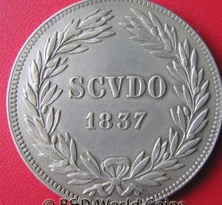 1837-Papal-Scudo-Showing-Gregory-XVI