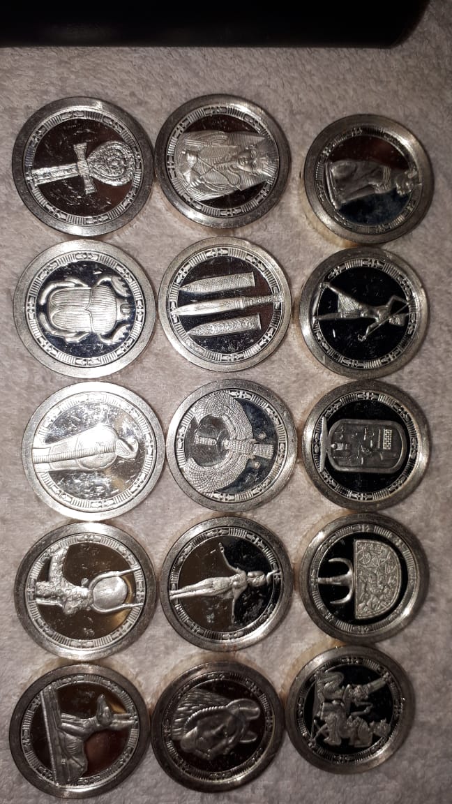 Help-Identifying-An-Egyptian-Collection-Id:-Franklin-Mint-Silver-Rounds