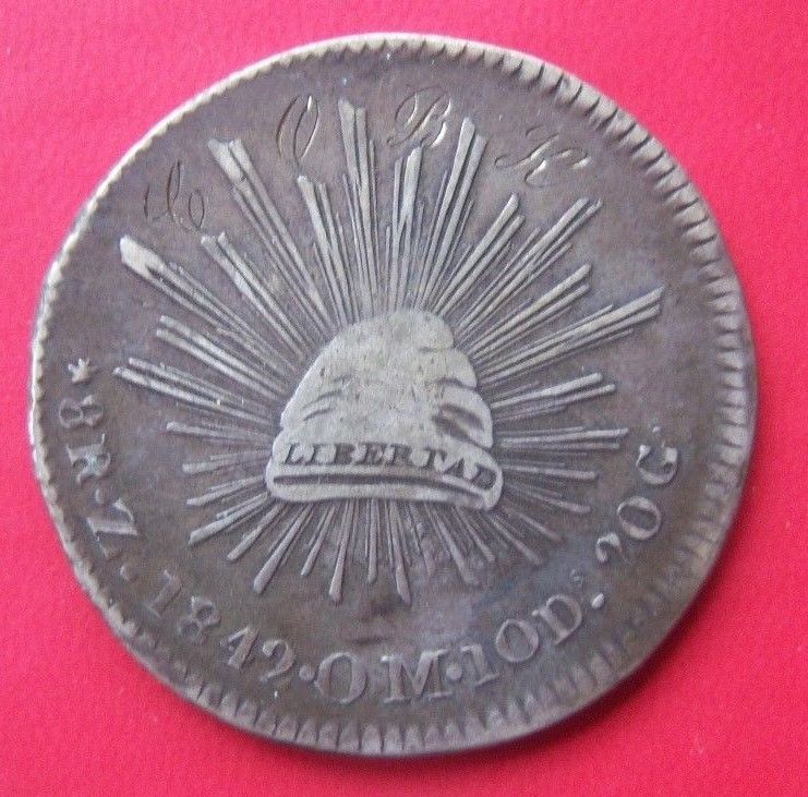 Strange-Mexico-Republic-8R-Z-Om-1842-Mintmark-Error-Zacatecas