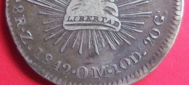 Strange-Mexico-Republic-8R-Z-Om-1842-Mintmark-Error-Zacatecas