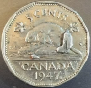 1947-Error-Canadian-5-Cents