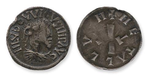 Portrait-Denarius-From-Metalvm,-Louis-The-Pious