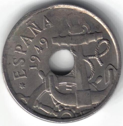 Spanish-50-Centimos-Of-1949-With-A-Major-Lamination-Error?