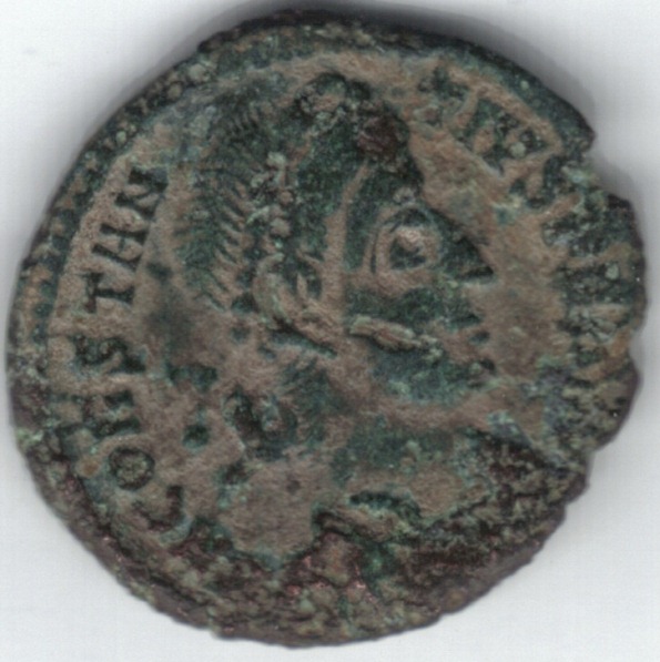 Obliterated-Mint-Mark-On-Constantius-II-Bronze-Coin