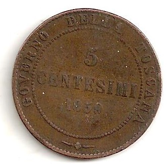 1859-Tuscan-5-Centesimi----Junkbox-Find