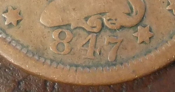 1847-Large-Cent,-With-No-1