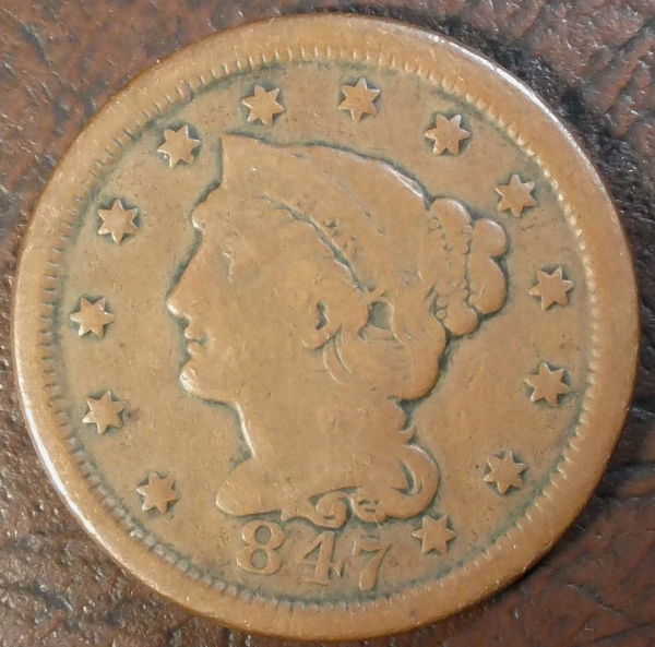 1847-Large-Cent,-With-No-1