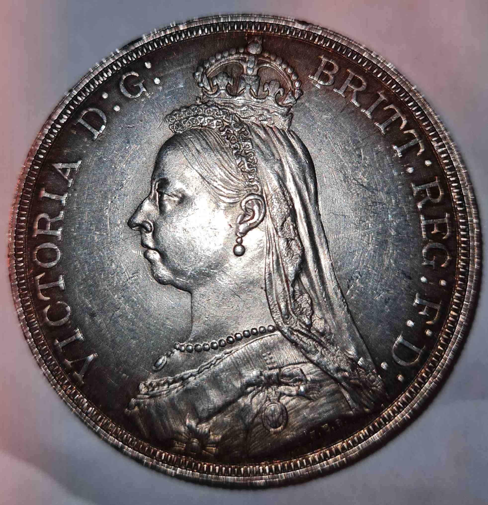 1887-Victoria-Crown-Coin,-I-Think-It's-Been-Cleaned?