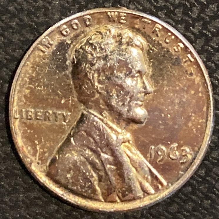 Shiny-1963-Penny-With-A-Silver-Look
