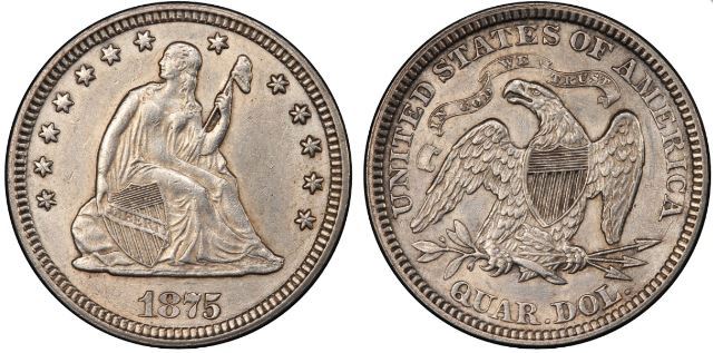 1875-Seated-Quarter-For-Grading