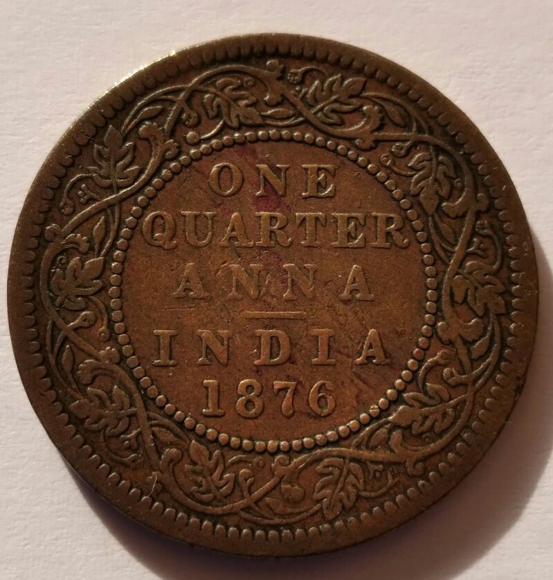 1/4-Anna-1876-Bombay-Mint---Very-Rare