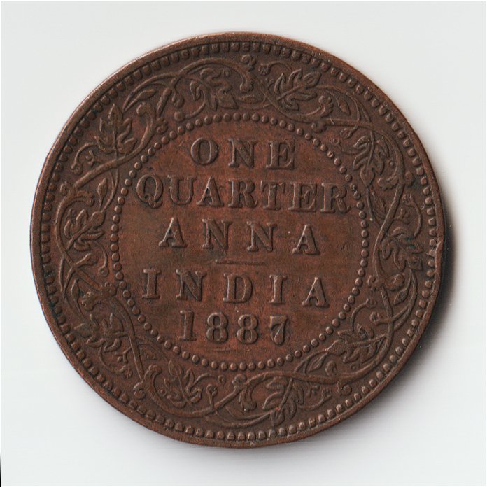 1/4-Anna-1887/6-Bombay-Overdate-Very-Rare?