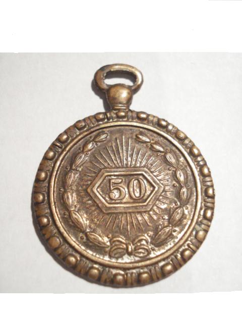 Unidentified-Military-Medal-?---Marked-50-On-The-Back...