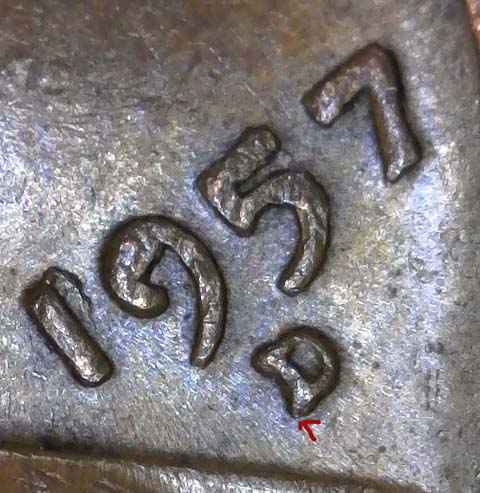1957-D-LWC.-Combination-RPM-And-Die-Chips-On-Date