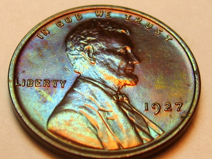 1910-Lincoln-Penny-Amazing-Rainbow-Toner-With-Cartwheel-Effect-Strong