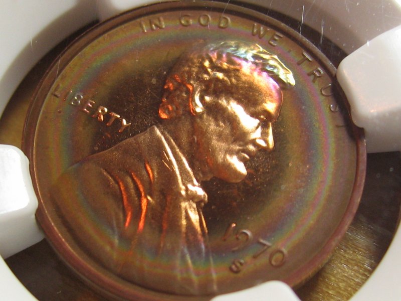 Six-Ring-Rainbow-1970-S-Proof-Lincoln-Cent-Grade-Guess